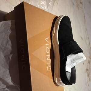 Vionic Black and White Slip-On Shoes